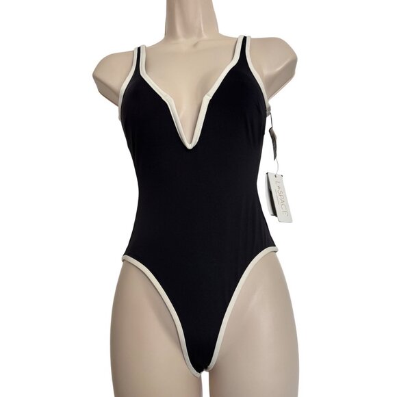 L- Space Coco One Piece Swimsuit Size XS Black White NWT $198 - Picture 8 of 8